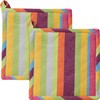 REDBEST Pot Holder Stripes Pack of 2 Cotton Colourful Size