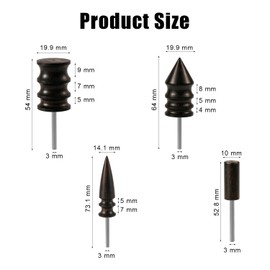 4pcs Leather Burnisher Bits for Rotary Tool, 4 Styles Leather Burnishing Tool Polished Head Ebony Burnishing Machine Accessories for Leather Craft Edges (Style 2)