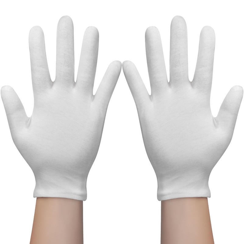 4 pares de guantes blancos, guantes de algodón transpirables para