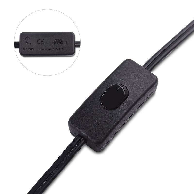 Cable Matters 2-Pack Plug in Hanging Light Cord with Switch