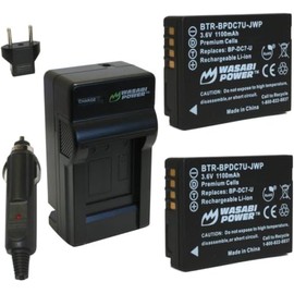 Wasabi Power Battery (2-Pack) and Charger for Leica BP-DC7, BP-DC7-E, BP-DC7-U, BP-DC-U, BP-DC and Leica V-Lux 20, V-Lux 30, V-Lux 40