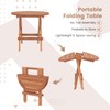 Round Folding Side Table, Outdoor Indonesia Teak Wood Patio Dining