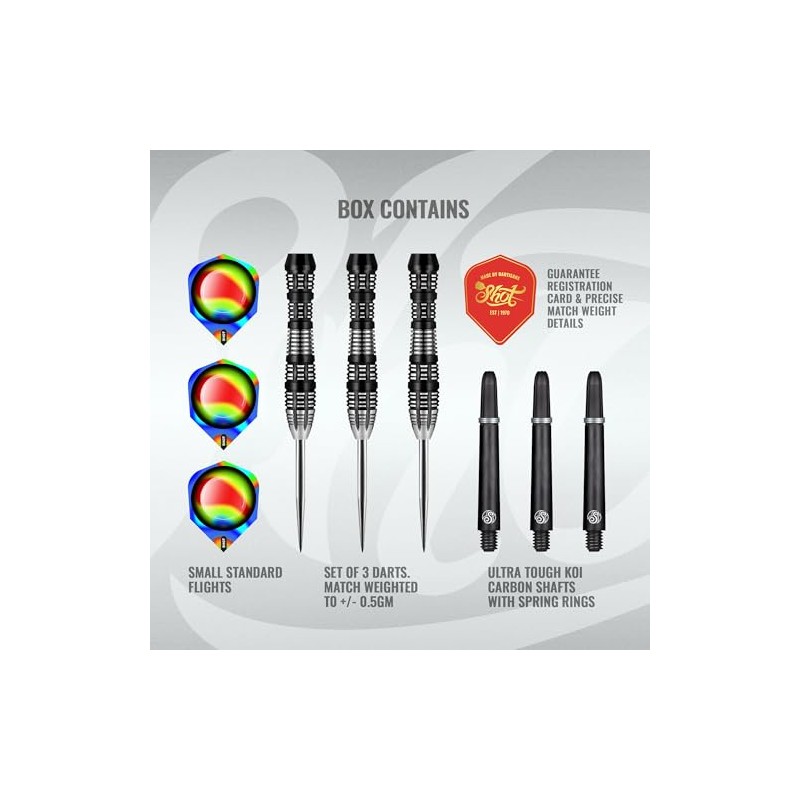 Shot! AI Mimic Steel Tip Dart Set 90% Tungsten Barrels,