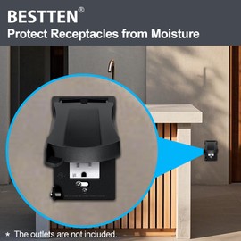 BESTTEN 20 Pack Outdoor Outlet Cover for GFCI and Decorator Receptacle, Vertical/Horizontal Auto-Closing Lid, H4.65" x W2.87" x D0.71", Black