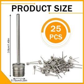 25 Pcs Ball Pumpe Nadel, Luftpumpennadel, Doppelloch Aufblasbare Nadel, Ballpumpen Aufblasnadel, Dual Port Pumpen Nadeln, Ideal zum Aufblasen von Fußball-, Basketball, und Allen Anderen Sportbällen