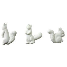 Yawata Kasei Sceltevie Tiernar Decole Morte (Magnet) 3 Piece Squirrel White