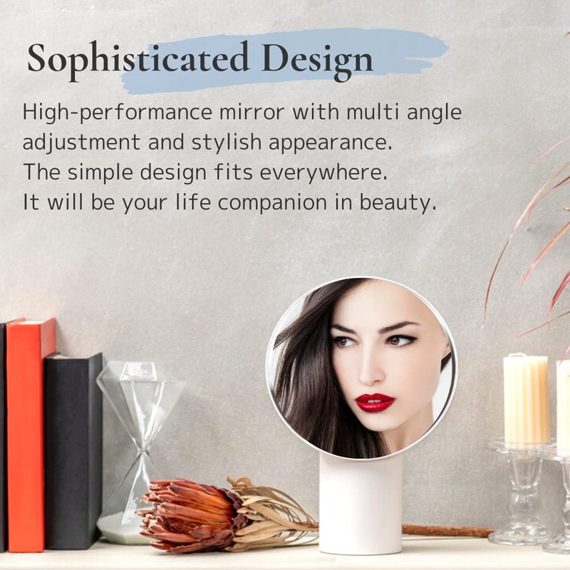 Makeup Mirror with Height Ajustable Tabletop Countertop Bathroom Stylish Mirror