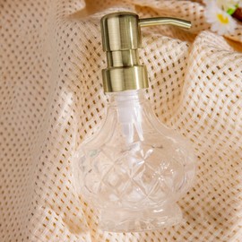 Glass Soap Dispenser Bathroom Hand Soap Dispenser with Stainless Steel Pump Liquid Soap and Lotion Dispenser Vintage Soap Dispenser Set for Bathroom Kitchen