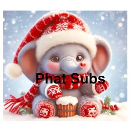 Unbranded 20oz Sublimation Tumbler Wrap Christmas Baby Elephant Ready To Press Transfer