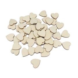 Sowaka 60 Pcs 1.2 Inch Heart Wood Slices Natural Unfinished Wooden Smooth Small Ornaments Pieces for Art Craft Project DIY Christmas Party Wedding Valentine Supplies Décor (3 cm, Heart)