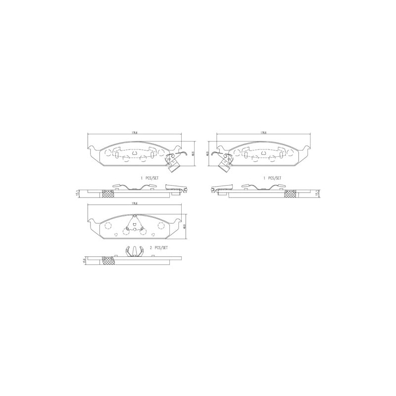 BREMBO Balatas Cerámicas Delanteras Compatible con DODGE STRATUS L4 2.4L