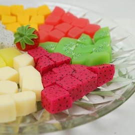 Piezas Rebanadas Fruta Dragón Artificial Realistas Bloques Pitaya Falsos Forma Realista Modelo Falsa Accesorios Fotos Hogar Cocina Fiesta