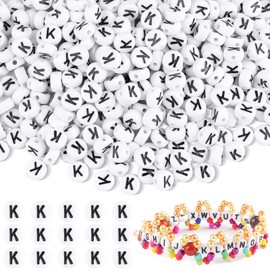 Yholin Letter Beads, Letter K Beads for Friendship Bracelets Making Kit, DIY Jewelry Making Supplies Alphabet Beads, 1500pcs