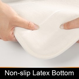 Yimobra Memory Foam Bath Mat Large Size, 55.1x 24, Soft and Comfortable, Super Water Absorption, Non-Slip, Thick, Machine Washable Bath Rug for Bathroom, Easier to Dry for Bathroom Mat, Cream