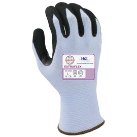 Armor Guys 04-300 (XXL) 1 Extraflex, 13g, Light Blue Engineered Yarn, Black HCT MicroFoam Nitrile Palm Coating (One Pair), XXL,Light Blue