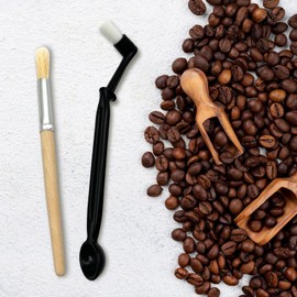 Coffee Brush Set with Wooden and Nylon Brushes for Coffee Machine Cleaning, Professional Espresso Brush Set with Nylon Espresso Brushes Wooden Coffee Grinder Cleaning Brushes