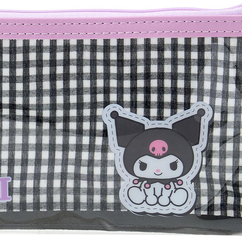 Sanrio Clear Pencil Case Kuromi PVC, Laminated Cotton, For Ages