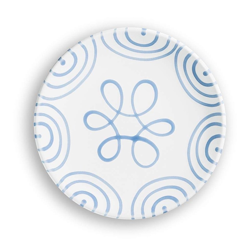 GMUNDNER KERAMIK Dessert Plate Cup Diameter 20 cm Blue Flamed