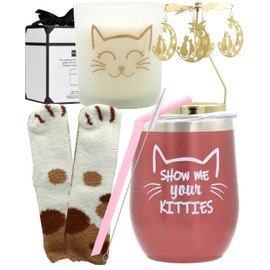 DORADREAMDEKO - Regalos de gatos para amantes de los gatos, tazas de gatos para amantes de los gatos, regalos para amantes de los gatos, vaso de gato, dama loca, amante de los gatos, regalos para