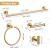 TQKAG Brushed Gold Bathroom Hardware Set 6-Piece Bathroom Accessory Set
