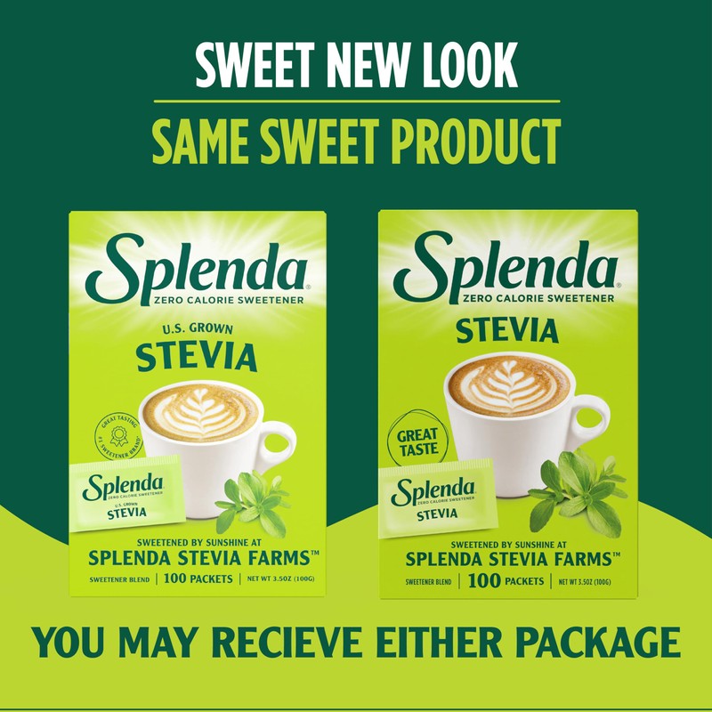 SPLENDA Stevia Zero Calorie Sweetener, Sugar Substitute Packets, 100 Count