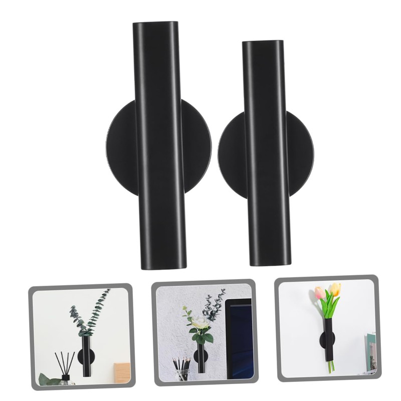 Kisangel 2pcs Wall Arrangement Wall Vases Black Wall Hanging Vase