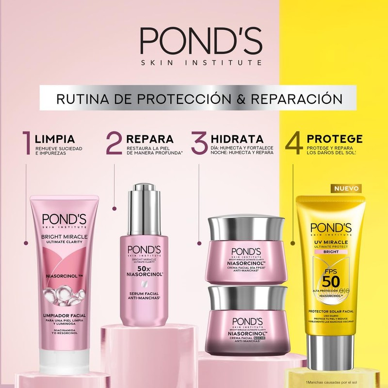 POND'S Protector Solar Facial 50 FPS UV Miracle Bright, Anti-Manchas