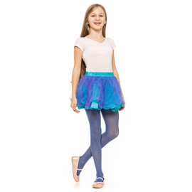 OVISSA Ballet Tights Girls School Tights For Kids Girls Strong Footed Soft Girls Ballet Tights School Uniform Dancing Sport 50 DEN With Microfibre 3-4 Years, Denim