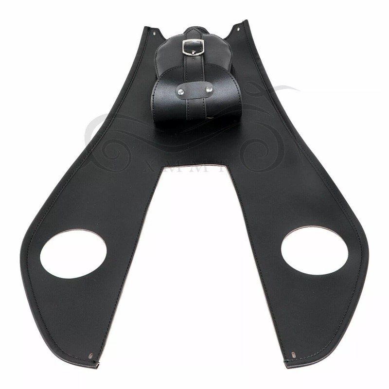 Generic Black Leather Gas Tank Bag Panel Cover Pad W/