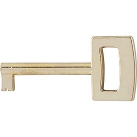 Gedotec Deadlock Key for Furniture Lock Beard Key Decorative Replacement Key Cabinet | H2142 | 68 mm | Die-Cast Zinc Brass Plated | Pack of 1