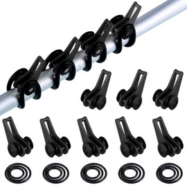 21 Pieces Fishing Rod Hook Holder Fishing Lure Bait Keeper with 3 Size Elastic Rubber Rings for Fishing Tackle Worm Saltwater (Black)