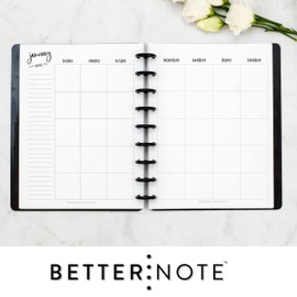 BetterNote Monthly Undated Calendar Refill for Disc Notebooks, Fits Levenger Circa, Happy Planner, Staples Arc, TUL, InkWell Press, IWP, MAMBI (9-Disc, 7"x9.25", Whimsy)