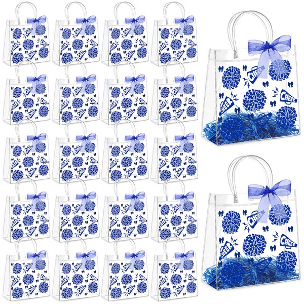 AmazingSpark 20 Set Cheer Clear PVC Gift Bags with Handles,