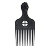 Kobe Fist Afro Comb - Black Plastic Afro Pick with 12 Teeth & Fist Design Handle