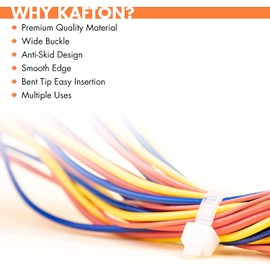 KafTon Pack of 100 Silver Cable Zip Ties, UL Nylon, Perfect for PC, Bicycle Tie Wrap DIY Home Wire Vegetable Garden Office (140mm x 3.6mm) Silver