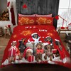 VELVETIO Xmas Dogs Duvet Cover Set with Pillowcase, Soft Printed