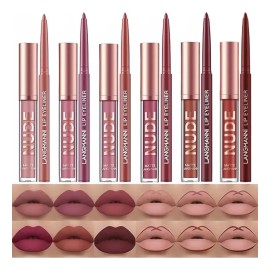 Kit Labial Mate Con Delineador Resistente Al Agua M537-18635-12pcs