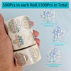1500 Pcs Glitter Silver Star Stickers Heart Stickers Round Stickers