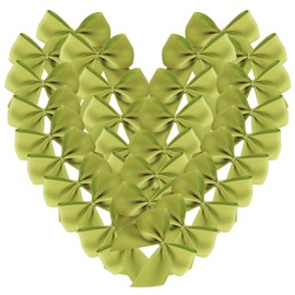 Micomon 50pcs 1.6-Inch Light Green Mini Satin Ribbon Bows for Crafts Polyester Apple Green Double Face Satin Ribbon Bows Mini Ribbon Bows Appliques for Sewing, Scrap-Booking(Light Green)