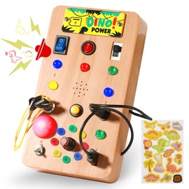 Juguetes Montessori, Tablero Ocupado con 8 interruptores de luz LED, Tablero Montessori, Juguetes Sensoriales de Aprendizaje Educativo, Práctica Sensorial de Habilidades Motoras Finas