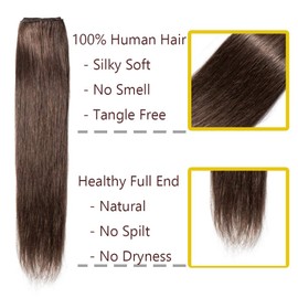 8 PCS Clip in Hair Extension #04 Medium Brown Real Remy Hair Extensions 18 inches-70 grams Basic Thickness