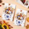 Toallas de cocina para otoño, florero floral, girasol, calabaza