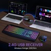 Wireless Keyboard and Mouse Combo- VEILZOR 2.4G Rechargeable Keyboard with