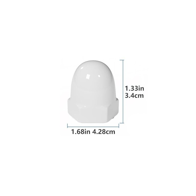 2-Pack White Ceramic Toilet Bolt Covers - Elegant Bathroom Accessories,