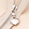 5Pcs Silver Heart Shape Zipper Pull Replacement Kit for Coats