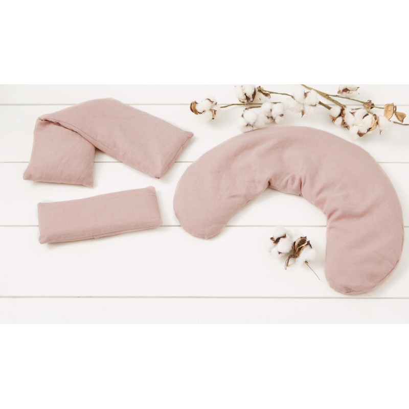 Bucky Linen Hot & Cold Neck Pillow, Natural Buckwheat Filling,