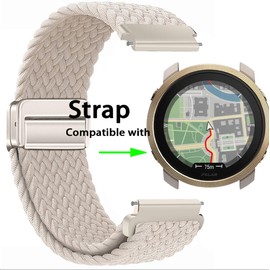 GIOPUEY Bracelet Compatible with Polar Vantage M3, Braided Nylon Bracelet [Unisex] Elastic Replacement Strap - Beige