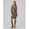 VERO MODA Female Knitted Dress VMHOLLYREM Long Dress, Brown Lentil