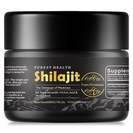 Purest Health 100% Natural Shilajit 30g - Premium Himalayan Resin - Rich in Fulvic & Humic Acid & 85 Trace Minerals - for Optimal Health