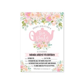 Hadley Designs Kids Birthday Invitations Girl Princess Theme - 25 Princess Birthday Party Invitations For Girls, Royal Invites For Girls, Cute Tea Party Supplies, Made in USA